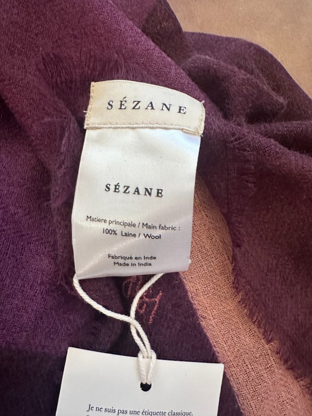Sézane Utopia Scarf in Aubergine/Purple ~ NWT! - Picture 5 of 9